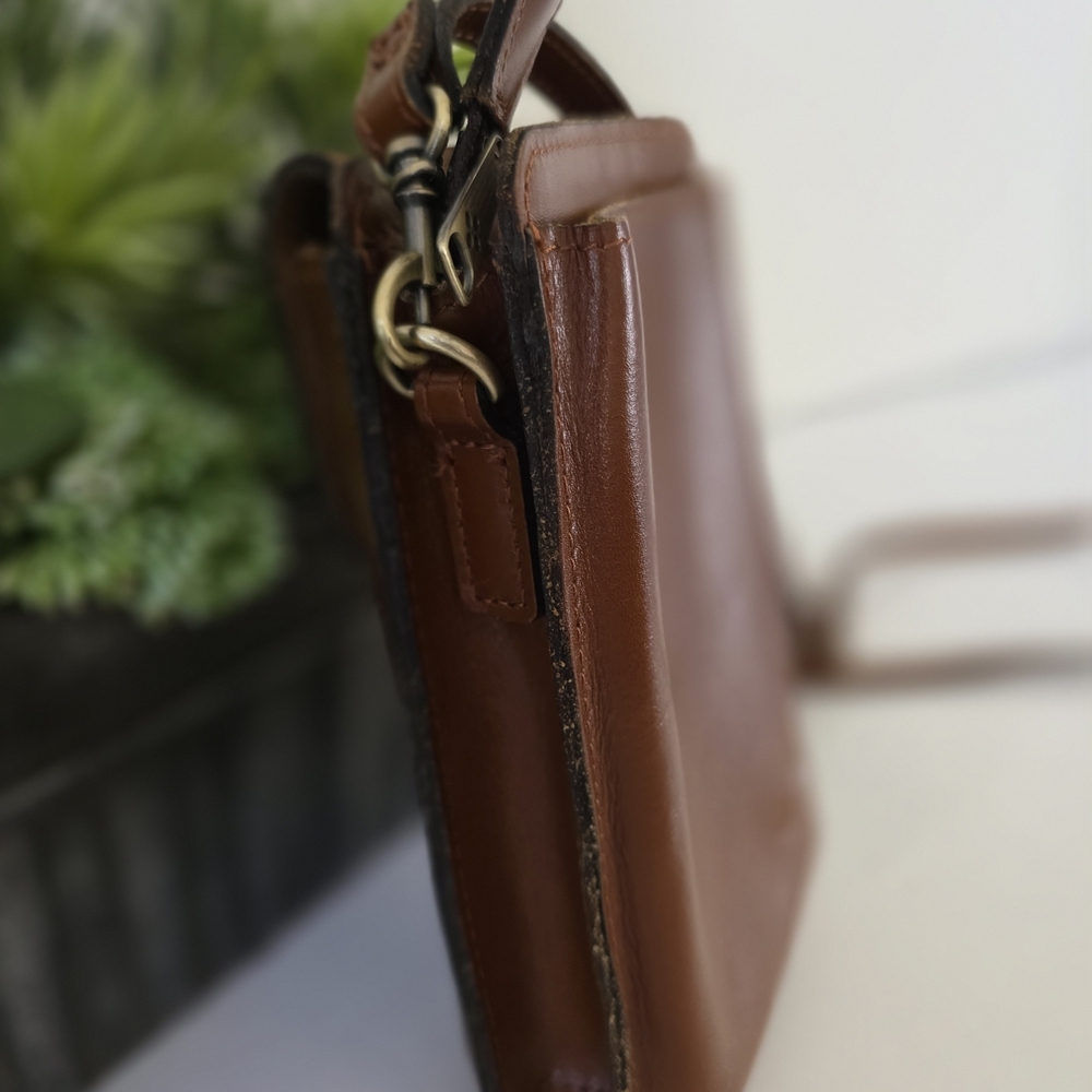 Patricia Nash Woven Rattan Cognac Leather Phone Crossbody Bag Boho Resort Summer - Picture 5 of 11